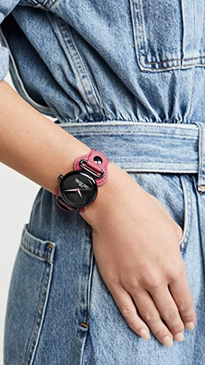 Shop The Marc Jacobs The Cuff Watch 36mm In Pink/black