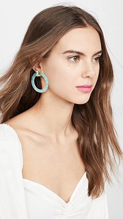 Shop For Love & Lemons Afton Lucite Earrings In Mint