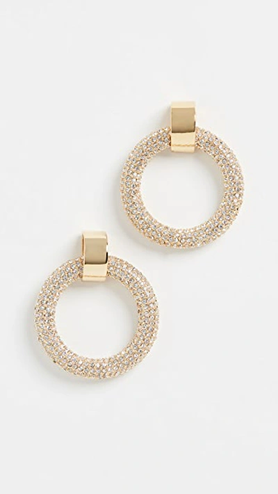 Shop Luv Aj The Pave Door Knocker Hoops In Gold