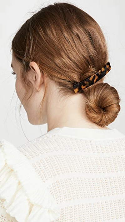 Alexandre De Paris Thin Hair Clip In Tokyo Tortoise