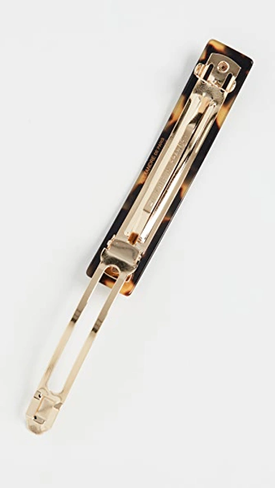Alexandre De Paris Thin Hair Clip In Tokyo Tortoise