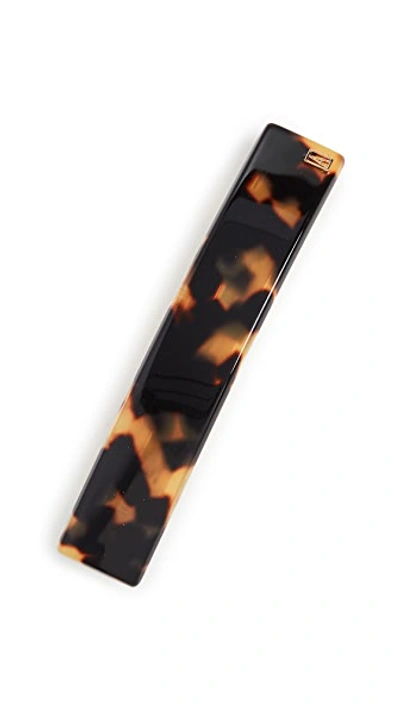 Alexandre De Paris Thin Hair Clip In Tokyo Tortoise