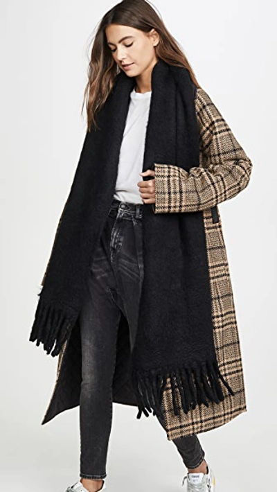 Shop Rebecca Minkoff Woven Blanket Scarf In Black