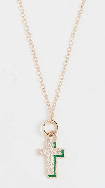 Shop Alison Lou 14k Diamond Cross Shadow Necklace In Yellow Gold