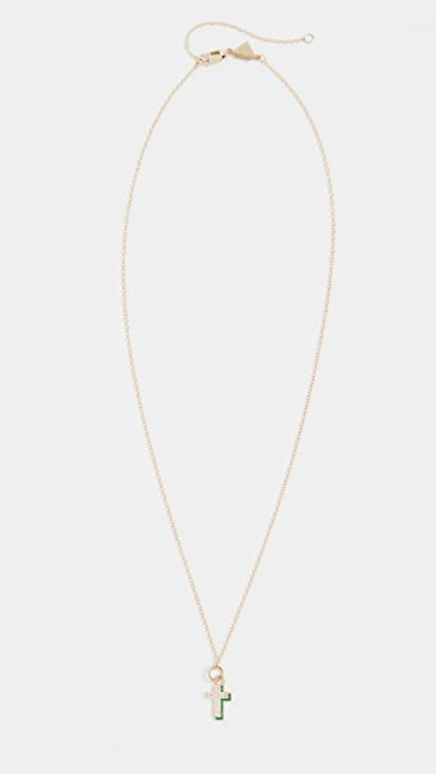 Shop Alison Lou 14k Diamond Cross Shadow Necklace In Yellow Gold