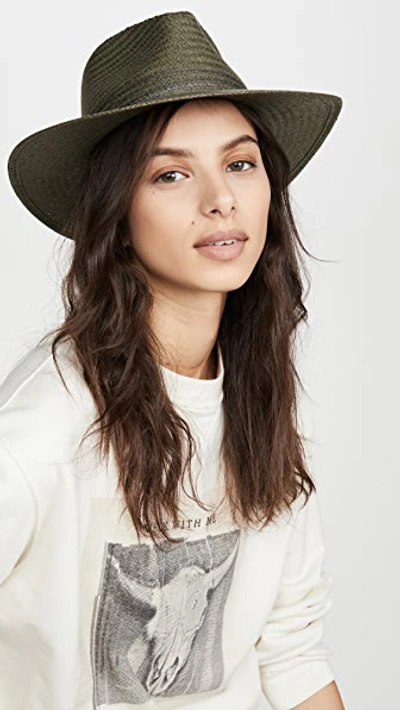 Shop Rag & Bone Packable Straw Fedora In Army Green