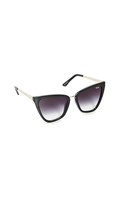 Shop Quay X Jlo Reina Sunglasses In Black/black Fade Lens