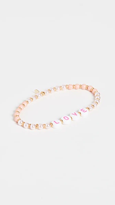 Shop Shashi It's Love Stretch Bracelet In Pink/pearl Multi