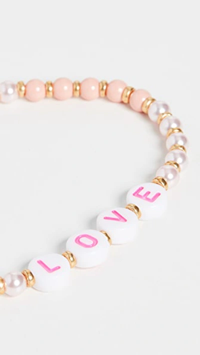 Shop Shashi It's Love Stretch Bracelet In Pink/pearl Multi