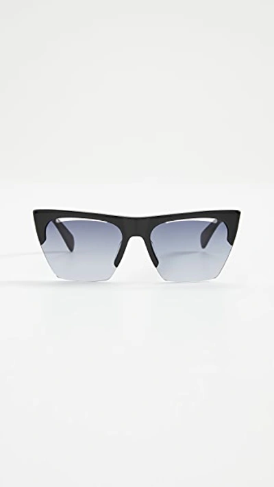 Shop Rag & Bone Angled Shield Sunglasses In Black