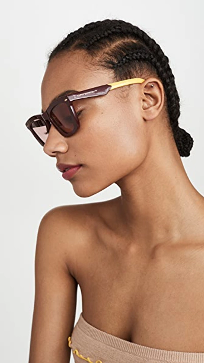 Shop Karen Walker Alexandria Sunglasses In Oxblood Marble