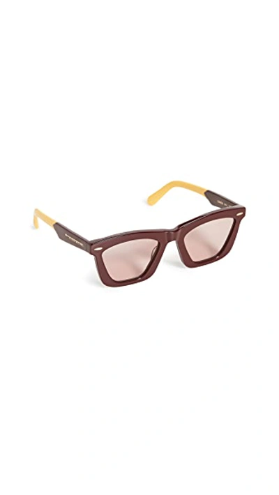 Shop Karen Walker Alexandria Sunglasses In Oxblood Marble