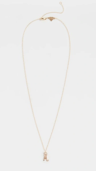 Shop Alison Lou 14k Diamond Bezel Letter Necklace In M Yellow Gold