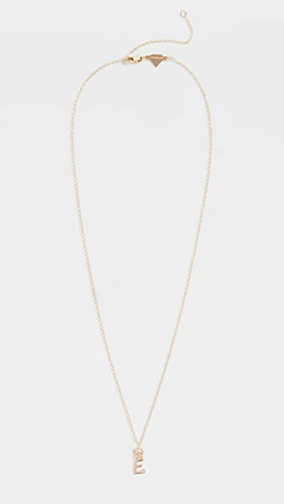 Shop Alison Lou 14k Diamond Bezel Letter Necklace In E Yellow Gold