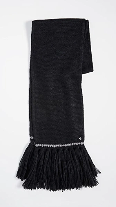 Shop Kate Spade Garter Stitch Scarf In Black