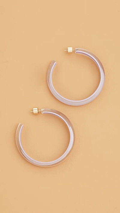 Shop Alison Lou Medium Jelly Hoop Earrings In Lavender