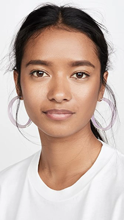 Shop Alison Lou Medium Jelly Hoop Earrings In Lavender