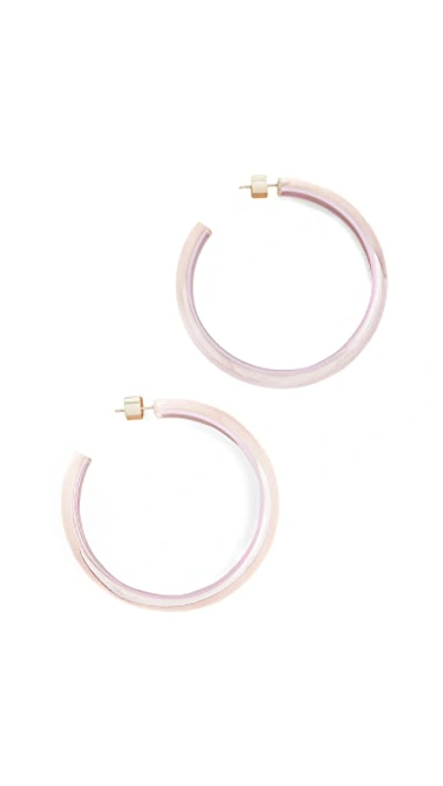 Shop Alison Lou Medium Jelly Hoop Earrings In Lavender