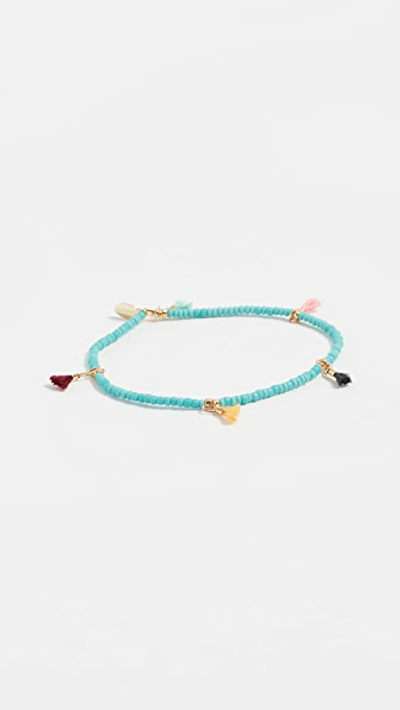Shop Shashi Lilu Seed Bracelet In Turquoise