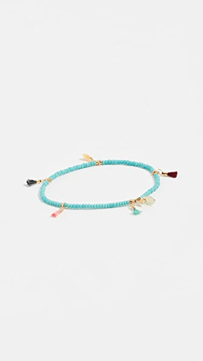 Shop Shashi Lilu Seed Bracelet In Turquoise