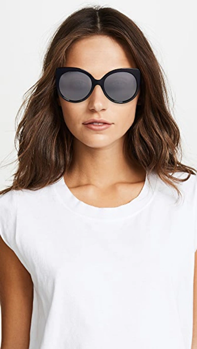 Shop Gucci Gg Cat Eye Sunglasses In Black/grey Mirror Gun