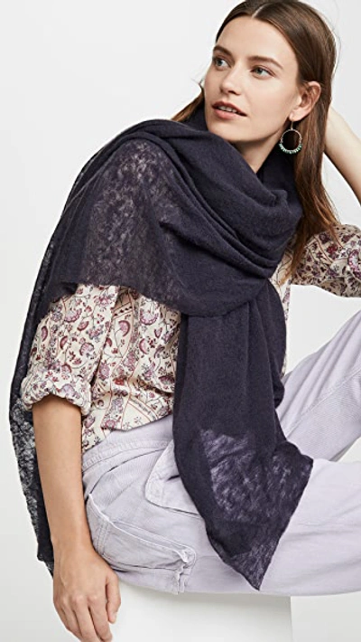 Shop Isabel Marant Zephyr Cashmere Scarf In Dark Purple