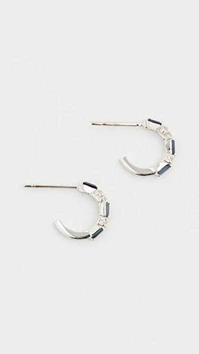 Shop Suzanne Kalan 18k White Gold Fireworks Blue Sapphire Small Hoops