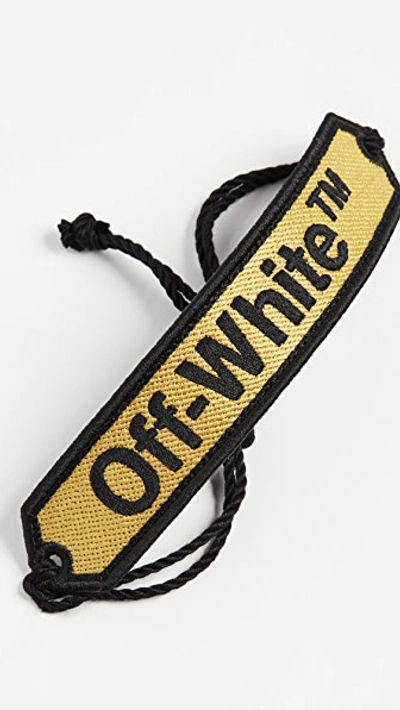 Shop Off-white Off White Macrame Bracelet In Yellow/black