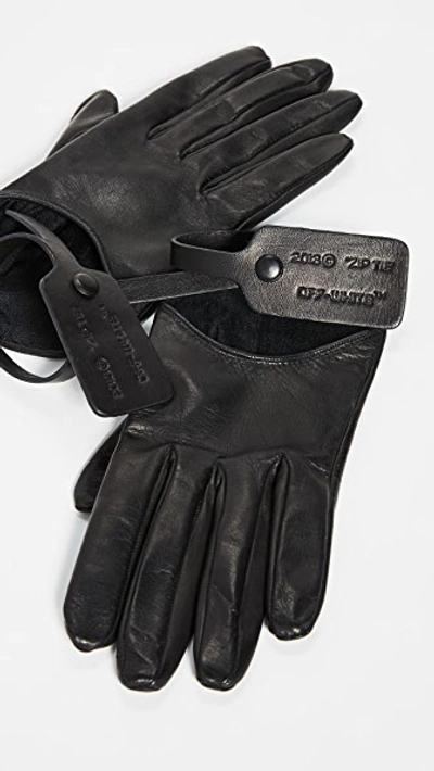 Shop Off-white Zip Tie Gloves In Black