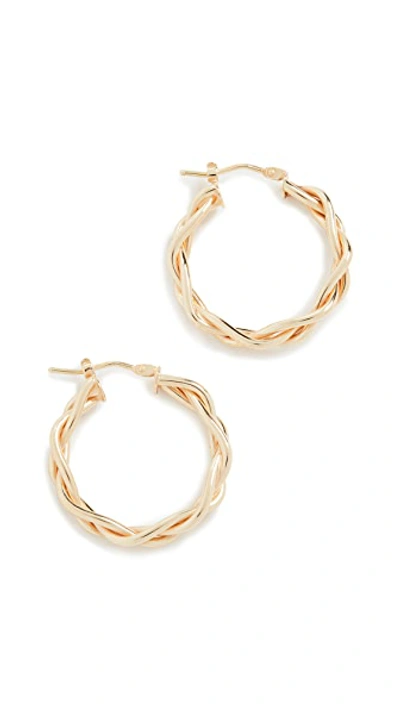 Shop Loren Stewart 14k Mini Braid Hoops In Gold