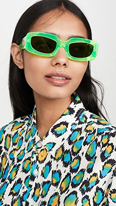 Shop Poppy Lissiman Stevie Sunglasses In Transparent Neon Green