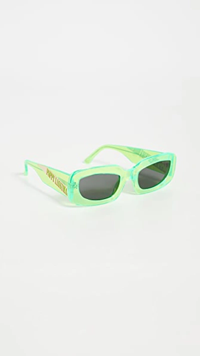 Shop Poppy Lissiman Stevie Sunglasses In Transparent Neon Green