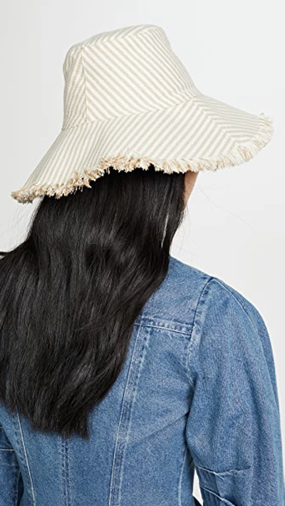 Shop Hat Attack Canvas Packable Hat In Natural Stripe