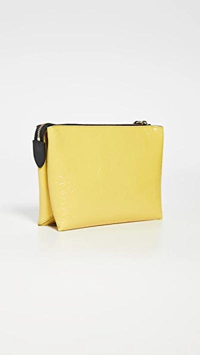 Shop Smythson Small Pillow Pouch In Ochre