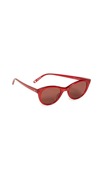 Shop Garrett Leight X Clare V. 47 Cat Eye Sunglasses In Poppy/maroon