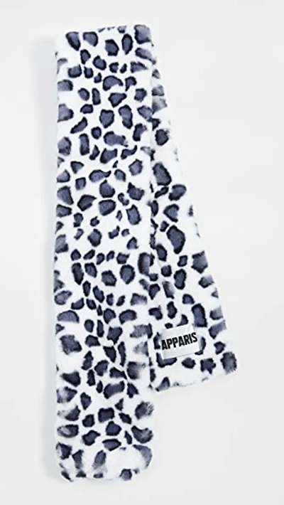 Shop Apparis Claire Scarf In Ivory Leopard