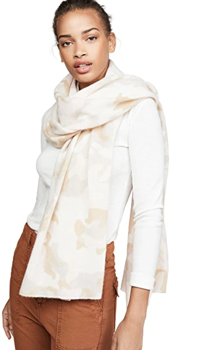 Shop White + Warren Mini Travel Cashmere Wrap In Neutral Camo