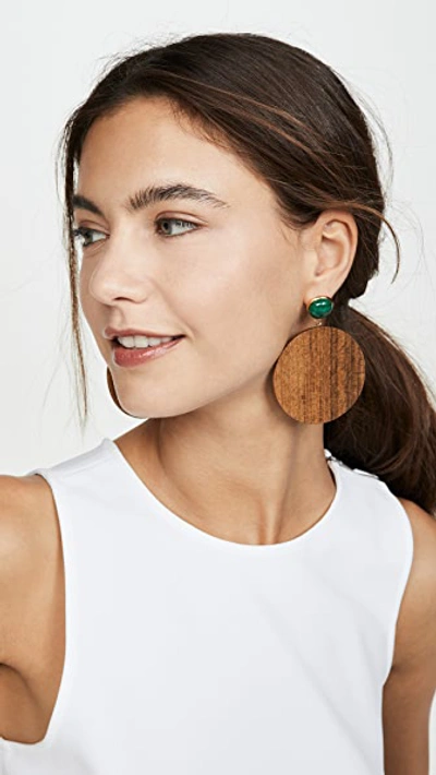 Shop Sophie Monet The Saga Earrings In Wood/malchite