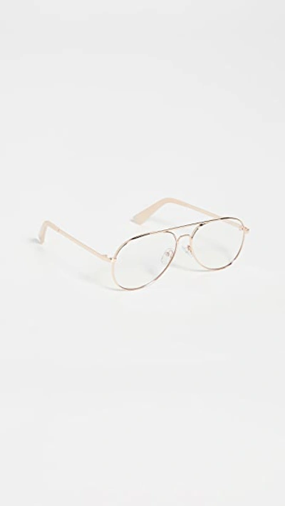 Shop The Book Club Blue Light The Fart Of The Eel Glasses In Rose Gold
