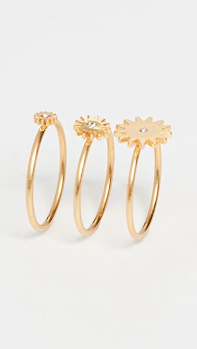 Shop Madewell Sun Stacking Rings In Vintage Gold