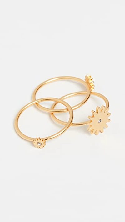 Shop Madewell Sun Stacking Rings In Vintage Gold