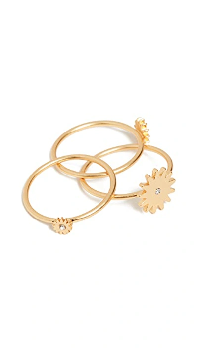 Shop Madewell Sun Stacking Rings In Vintage Gold