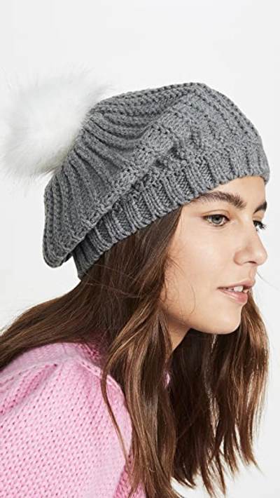 Shop Hat Attack Apres Beret In Grey Melange