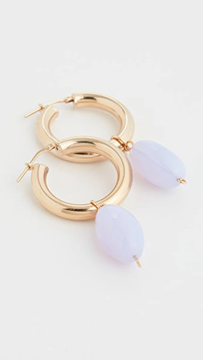 Shop Gaviria Spiritual Hoop Earrings In Lilac