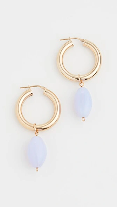 Shop Gaviria Spiritual Hoop Earrings In Lilac