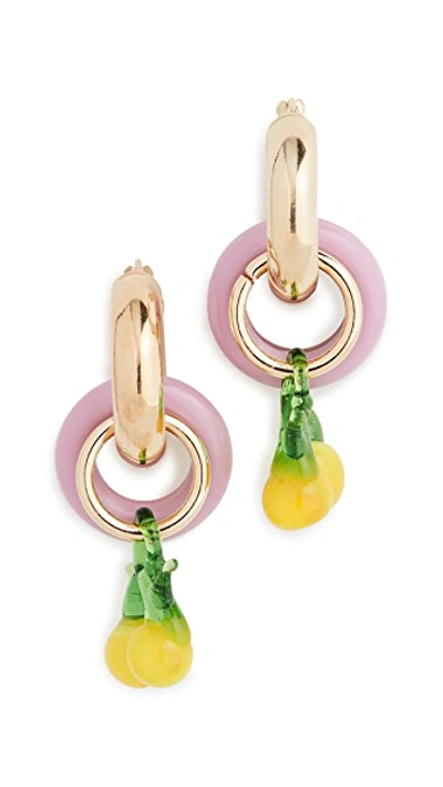 Shop Gaviria Baby One More Time Earrings In Lime/lilac
