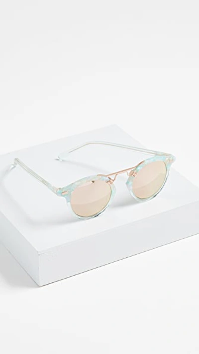 Shop Krewe St Louis Sunglasses In Seaglass/rose Gold