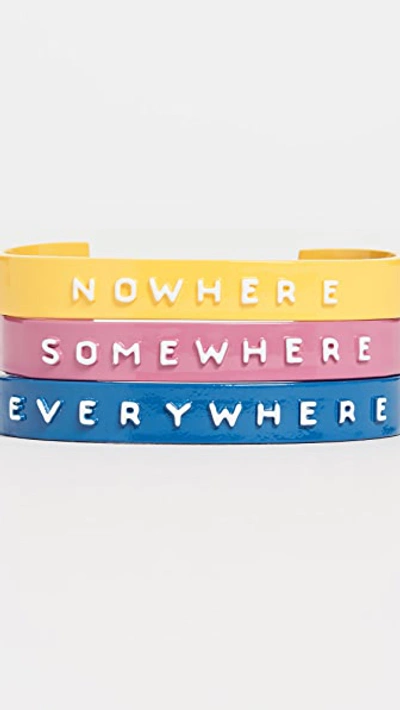 Shop Marc Jacobs The Everywhere Bangle Set In Yellow Multi
