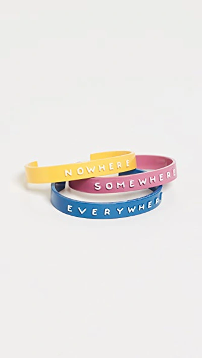 Shop Marc Jacobs The Everywhere Bangle Set In Yellow Multi