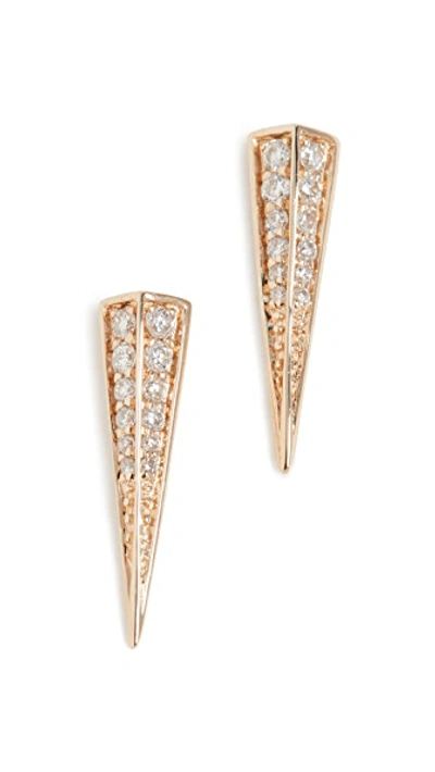 Shop Sydney Evan 14k Gold And Diamond Spike Studs In Yellow/gold